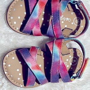 Cat & Jack Baby Toddler Girls Multicolor
Rainbow Peace Style Sandals Size 5